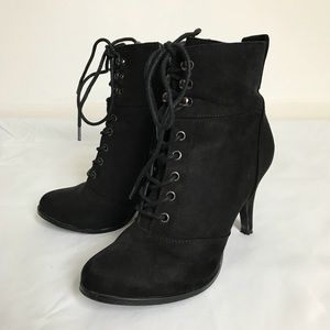 Suede Lace-Up Bootie